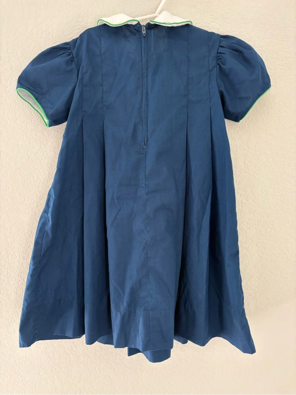 Jayne Copeland Vintage Girls Pleated Short Sleeve Dress 6X Rose Appilque Preppy